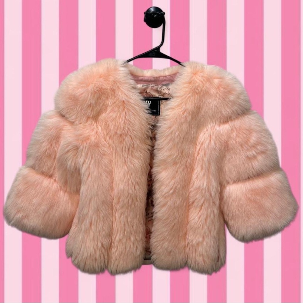 Luxurious Pink Faux Fur Kids Coat